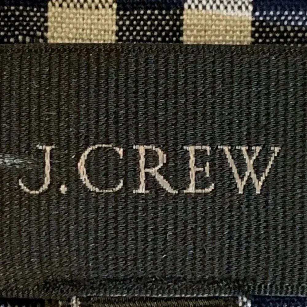 J. Crew Women's Gingham‎ Plaid Linen Blend Motorcycle Jacket Size 00